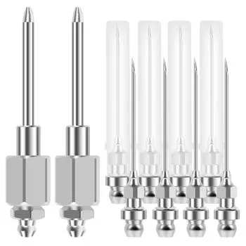 10 шт. набор игл для инжектора смазки прочный набор игл для инжектора смазки из углеродистой стали многоцелевые наконечники для инжектора смазки игла для смазки серебряный