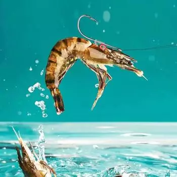 10 шт./набор из 10 штук, крючок для фиксации живой креветки, прочный рыболовный крючок из углеродистой стали с зазубринами и отверстием для ловли сома, окуня и пресноводной соленой воды 2