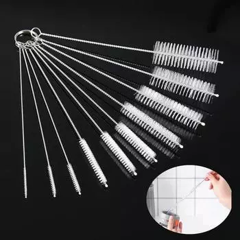 10 шт., набор кистей для чистки соломинок, удлиненное средство для чистки трубок для очков, соломенных чашек, бутылок и трубок, набор чистящих средств для мытья