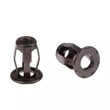 10 шт. набор лепестковых заклепок, гаек, черный заклепочный полый железный зажим, фиксированная пластина, гайки, заклепочный металлический зажим для автомобильного номера чёрный