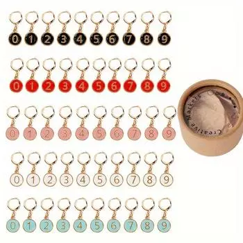 10 шт./набор маркеров DIY ремесла сплав эмаль пронумерованные вязаные крючком и спицами со съемной застежкой-фиксатором швейные принадлежности чёрный