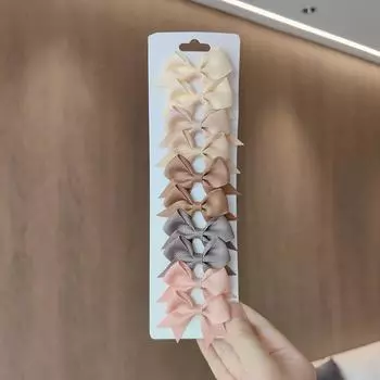 10 шт./набор Однотонные заколки-клипсы BB для милых девочек, ленточные банты, бутик-заколки, шпильки, головные уборы, детские аксессуары для волос, подарки