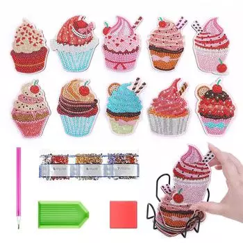 10 шт. Набор подставок для алмазной живописи BetterJonny 5D, набор для алмазной живописи с держателем, подставка для торта своими руками, набор подставок для алмазной живописи из дерева