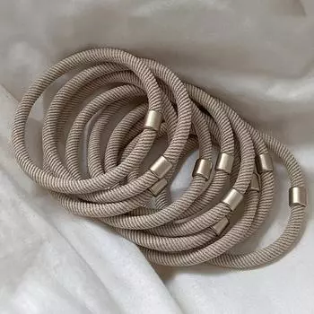 10 шт./набор Резинки для волос Базовый золотой цвет Пуговица Высокая эластичность Эластичная резинка для волос Держатель для хвостика Резинка Женские аксессуары для волос