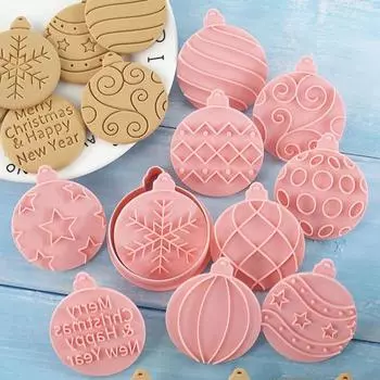 10 шт. набор рождественских формочек для печенья 3D мини-штампы для выпечки пищевые снежинки Санта