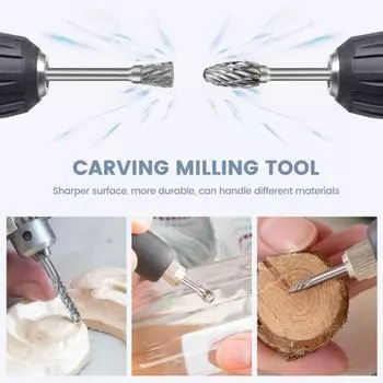 10 шт., набор сверл из карбида вольфрама, нержавеющий, устойчивый к коррозии, шлифовальный станок высокой твердости, вращающийся инструмент, набор насадок, аксессуары, насадки