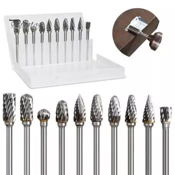 10 шт., набор сверл из карбида вольфрама, нержавеющий, устойчивый к коррозии, шлифовальный станок высокой твердости, вращающийся инструмент, набор насадок, аксессуары, насадки A