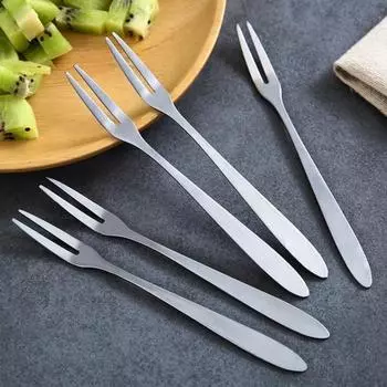 10 шт., набор вилок для фруктов, нержавеющая сталь, нескользящая, нержавеющая, легко чистится, домашняя маленькая вилка для еды фруктов серебряный
