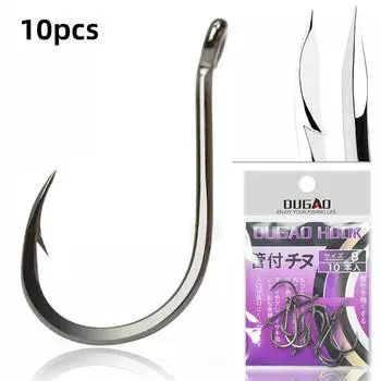 10 шт. наборы рыболовных крючков с колючками из высокоуглеродистой стали, треугольные зубчатые крючки, заостренные крючки для морской рыбалки Size0.8&10pcs