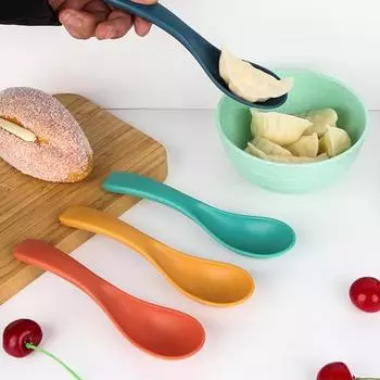 10 шт. надежные, легко моющиеся, безвкусные для питья, супа, ложки для еды в скандинавском стиле, товары для дома, студенческие ложки зелёный