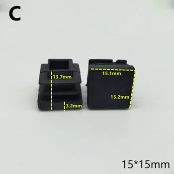 10 шт. Накладки на ножки труб, Заглушки для труб, Чехлы для ножек, Квадратные черные заглушки, Вставки для защиты пола, Мебель 15x15mm чёрный