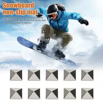 10 шт. накладок для сноуборда, шипы из цинкового сплава в форме пирамиды, противоскользящие ручки для лыж и сноуборда