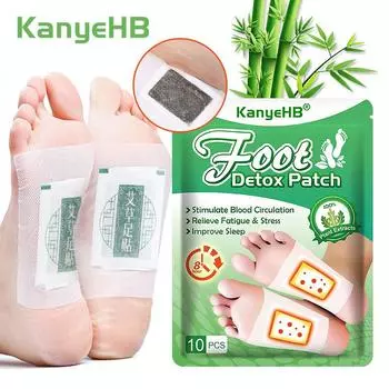10 шт., наклейка для ног, удаляет влажную, улучшает сон, детоксикация, паста для ног «полынь» 10Pcs/Bag