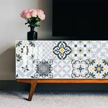 10 шт., наклейка на плитку в богемном стиле, кухонный фартук, маслостойкая ванная комната, водонепроницаемая, домашний декор, наклейка на пленку, художественная фреска, настенные наклейки 10cmX10cmX10pcs