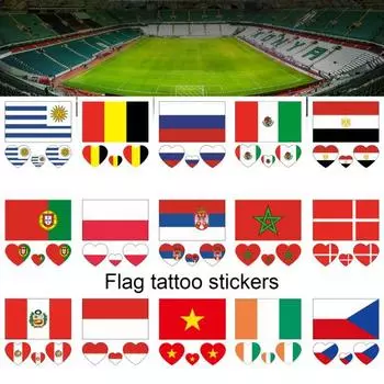 10 шт. наклейки для лица, не вызывающие раздражения, водонепроницаемая бумага, флаг страны, временные поддельные татуировки для лица I
