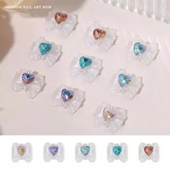 10 шт. наклейки для ногтей блестящие красивые 3D-эффекты не падающие DIY дизайн ногтей смола искусственный жемчуг любовь ногти розовый