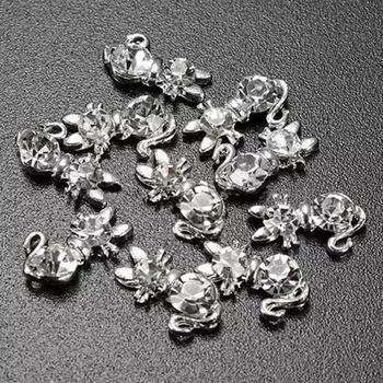 10 шт. наклейки для ногтей модные милые милые стразы для дизайна ногтей блестящие наклейки с изображением кошек для декора ногтей