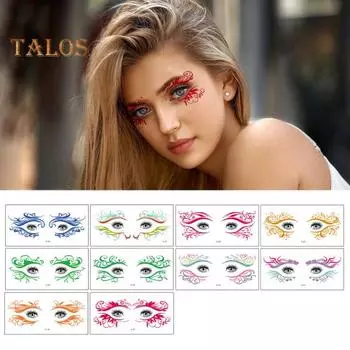 10 шт. наклейки для татуировки на лицо на Хэллоуин, летучая мышь, паук, шрам, временная наклейка для косплея, глаз, художественная наклейка для детей, реалистичные принадлежности для вечеринки на Хэллоуин A