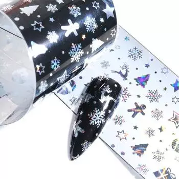 10 шт. наклейки из фольги для ногтей с рисунком снежинки для дизайна ногтей маникюр переводные наклейки для дизайна ногтей