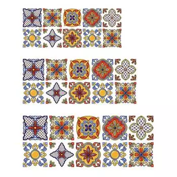 10 шт. наклейки на плитку в мексиканском стиле, самоклеящиеся наклейки на пол, настенные наклейки, водонепроницаемые, для фартука, настенная роспись для кухни, ванной комнаты, декор Small