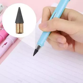 10 шт., наконечник для карандашей, стираемые, сменные, вечные, многоразовые, съемные, гладкие, графитовые, бесчернильные, для письма, ручки для письма, школьные принадлежности чёрный