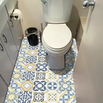 10 шт., напольные наклейки в богемном стиле, плитка для кухни, ванной комнаты, домашний декор, износостойкие водонепроницаемые матовые художественные обои 10cmX10cmX10pcs