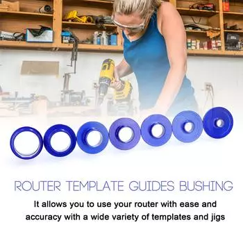 10 шт. направляющая втулка шаблона фрезерного станка из алюминиевого сплава, втулка оси гравировального станка для деревообработки синий