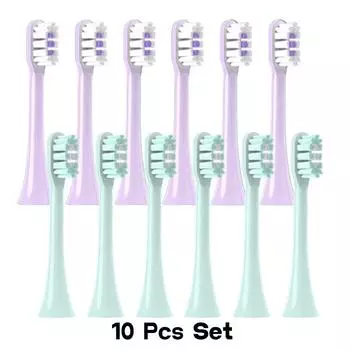 10 шт. насадки без металла для SOOCAS X3/X3 Pro/X1/V1/V2/D3/X3U/X5, мягкие насадки DuPont с щетиной, в вакуумной упаковке aero синий