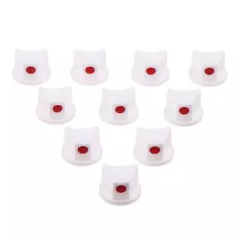 10 шт. Насадки для аэрозольной краски Dot Fat Пластиковые распылительные сопла Белые сменные колпачки для аэрозольного баллончика для граффити, стрит-арта белый
