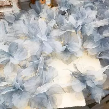 10 шт. нашивки с 3D цветами ручной работы, аппликации Parche Bordados Para Ropa шириной 14 см белый