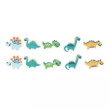 10 шт. Нашивки с динозаврами, красочные, сделай сам, одежда, маленькие, вышитые, в форме динозавра, термонаклейки для