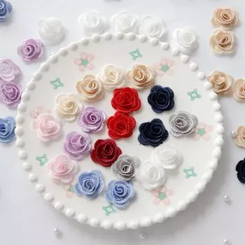 10 шт. нашивки в виде розовых цветов, пришитые своими руками, аппликация, тканевая заколка для свадебного платья, декор для головы, ширина 3 см