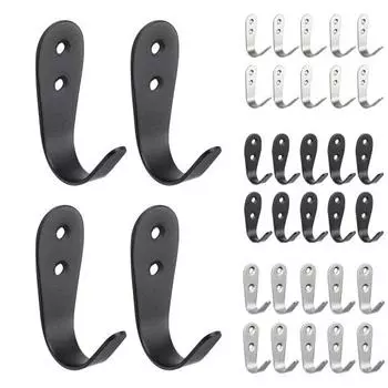 10 шт. настенные крючки из нержавеющей стали, сверхмощные, с вращением на 360 градусов, настенные крючки для вешалок для одежды, ванная комната, кухня, сумка для зонтов, органайзер для хранения шляп Small чёрный