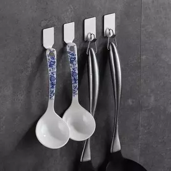 10 шт. настенных крючков для вешалок, устойчивых к ржавчине, прочных, выдерживающих нагрузку, простых в установке, органайзер для ванной комнаты, многоцелевая вешалка для полотенец серебряный