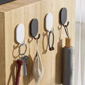 10 шт. настенных крючков, не требующих сверления, отличная липкость, органайзер для прачечной, 11 фунтов, несущие клейкие вешалки для кухни, ванной, спальни 10 pcs черный белый