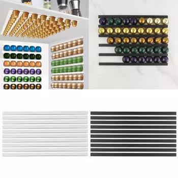 10 шт. настенный держатель для эспрессо большой емкости органайзер для кофейных капсул экономия места ПВХ стеллаж для хранения на кухне чёрный