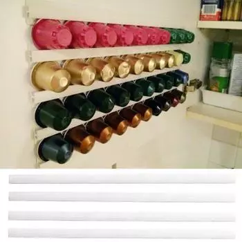 10 шт. настенный держатель для кофейных капсул, пластиковый держатель для капсул эспрессо на боковую дверь холодильника, стойка для кафе, магазин, принадлежности белый