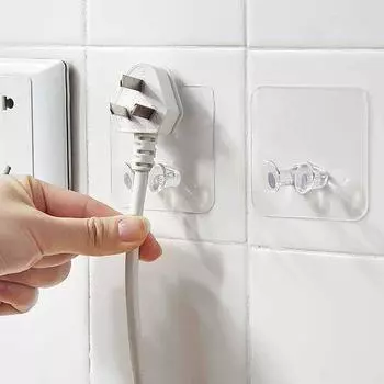 10 шт. настенный крючок для хранения без перфоратора, держатель розетки, кухонный крючок-невидимка, настенная клейкая вешалка для ванной комнаты