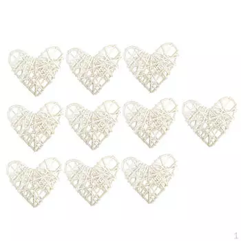 10 шт. Натуральные плетеные шары в форме сердца из ротанга, наполнители для ваз - 6 см