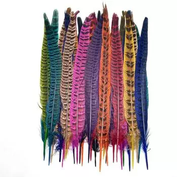 10 шт. натуральных перьев из хвоста фазана для поделок, изготовления ювелирных изделий своими руками, свадебных украшений, вечеринок, декора, 23–30 см 10pcs