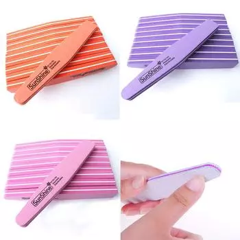 10 шт., наждачная пилочка для ногтей 100/180, триммер, лаймовая пилка для дизайна ногтей, двухсторонняя полировка, шлифовальная пилочка