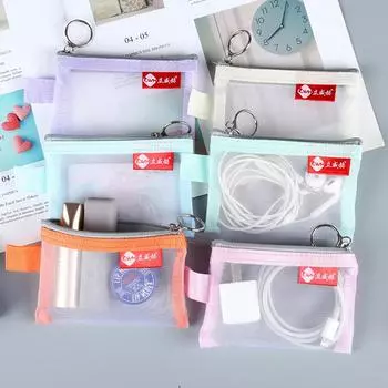 10 шт., нейлоновая сетчатая сумка для наушников с линией передачи данных, кошелек для хранения лицензий, кошелек ID, держатель для кредитных карт