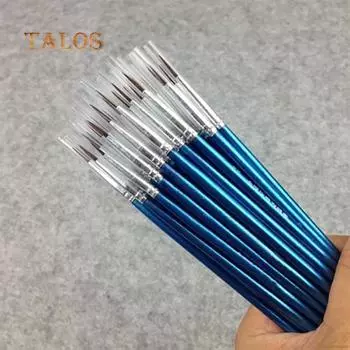 10 шт. нейлоновый инструмент для рисования волос, акварель, тонкая головка, набор кистей, пишущие инструменты