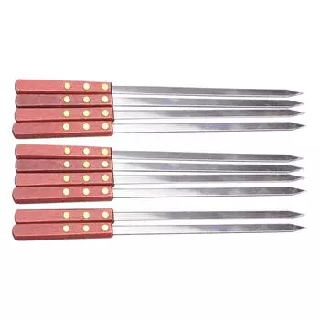 10 шт. нержавеющая игла для барбекю с ручкой удобная и прочная длина металлический шампур для гриля барбекю