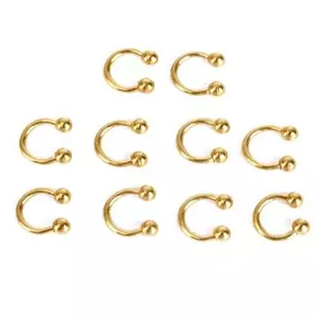 10 шт. нержавеющая сталь подкова бар губы нос перегородка уха кольцо шпильки пирсинг 6mm серебряный