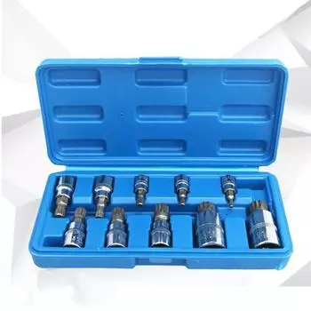 10 шт., нержавеющие 12-миллиметровые тройные квадратные шлицевые головки, набор стальных инструментов