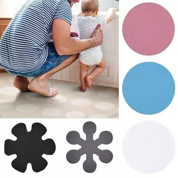 10 шт., нескользящие наклейки для ванны с цветком, самоклеящиеся наклейки для ванной комнаты, круглые снежинки 8cm