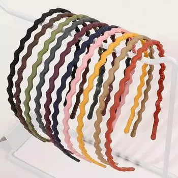 10 шт. нескользящие зубчатые разноцветные повязки для волос прессованные мытье волос аксессуары для волос для женщин и девочек тонкие густые волосы Size fits all