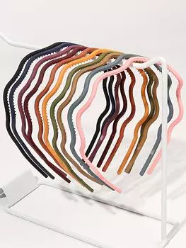 10 шт. нескользящие зубчатые разноцветные повязки для волос прессованные мытье волос аксессуары для волос для женщин и девочек тонкие густые волосы Size fits all