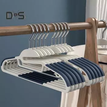 10 шт. нескользящих вешалок для одежды с вращающимися на 360 градусов крючками, прочные, выдерживающие нагрузку, сушилки для одежды с широкими плечами серый